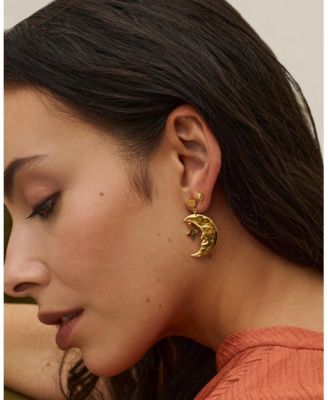 Moonstone Star Stud Earrings