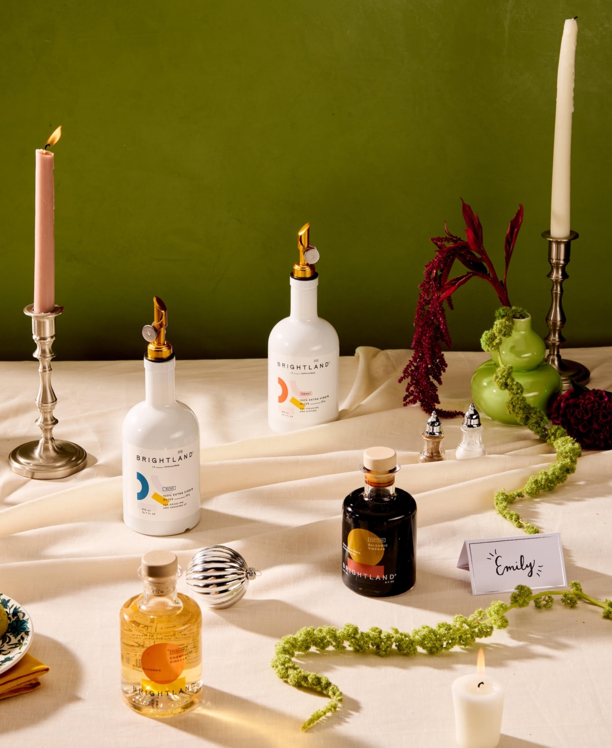 Brightland Essential Flavored Vinegar and Extra Virgin Olive Oil 6-Pc. Gift Set