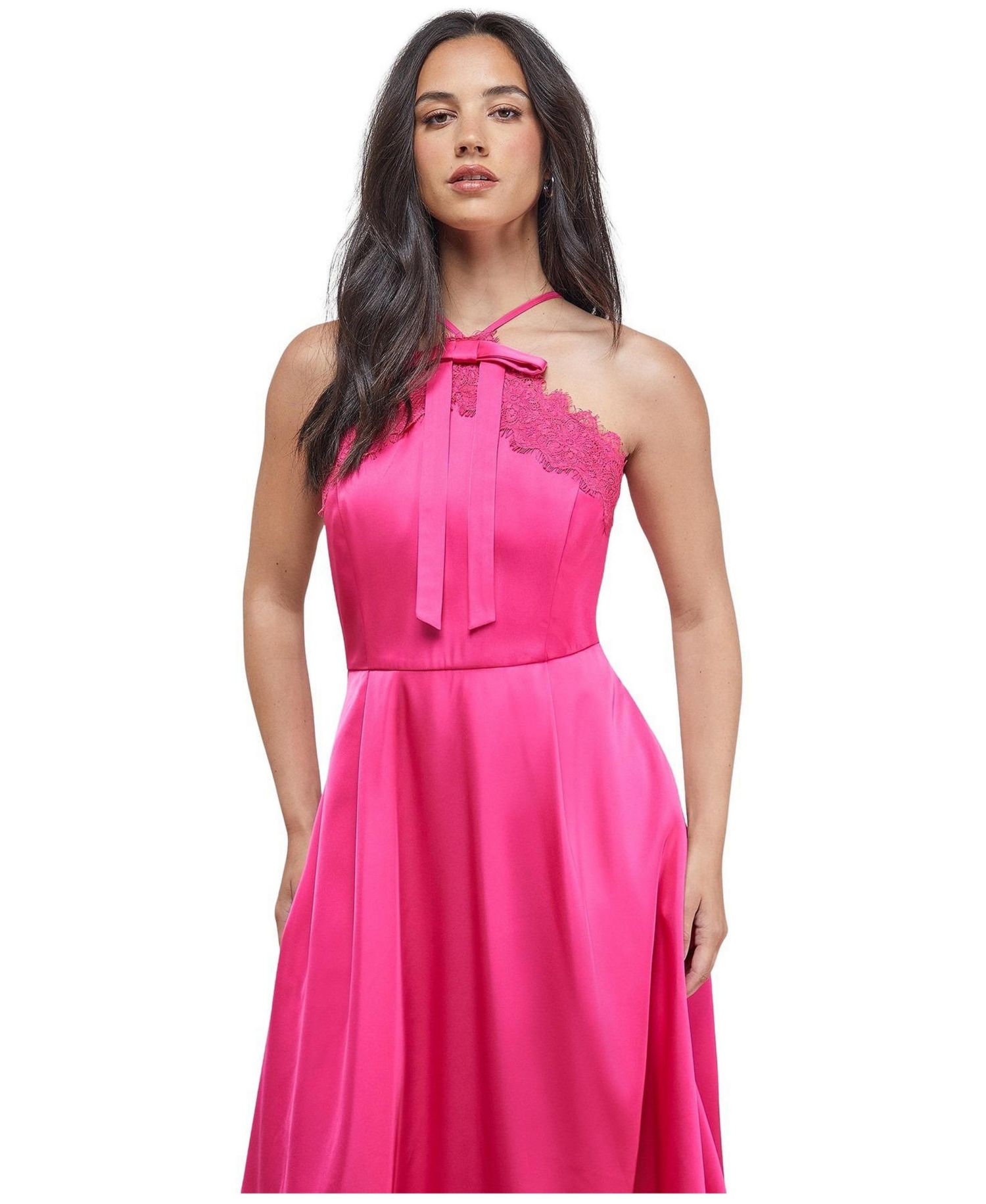 Women's Lace Detail Midi Prom Dress