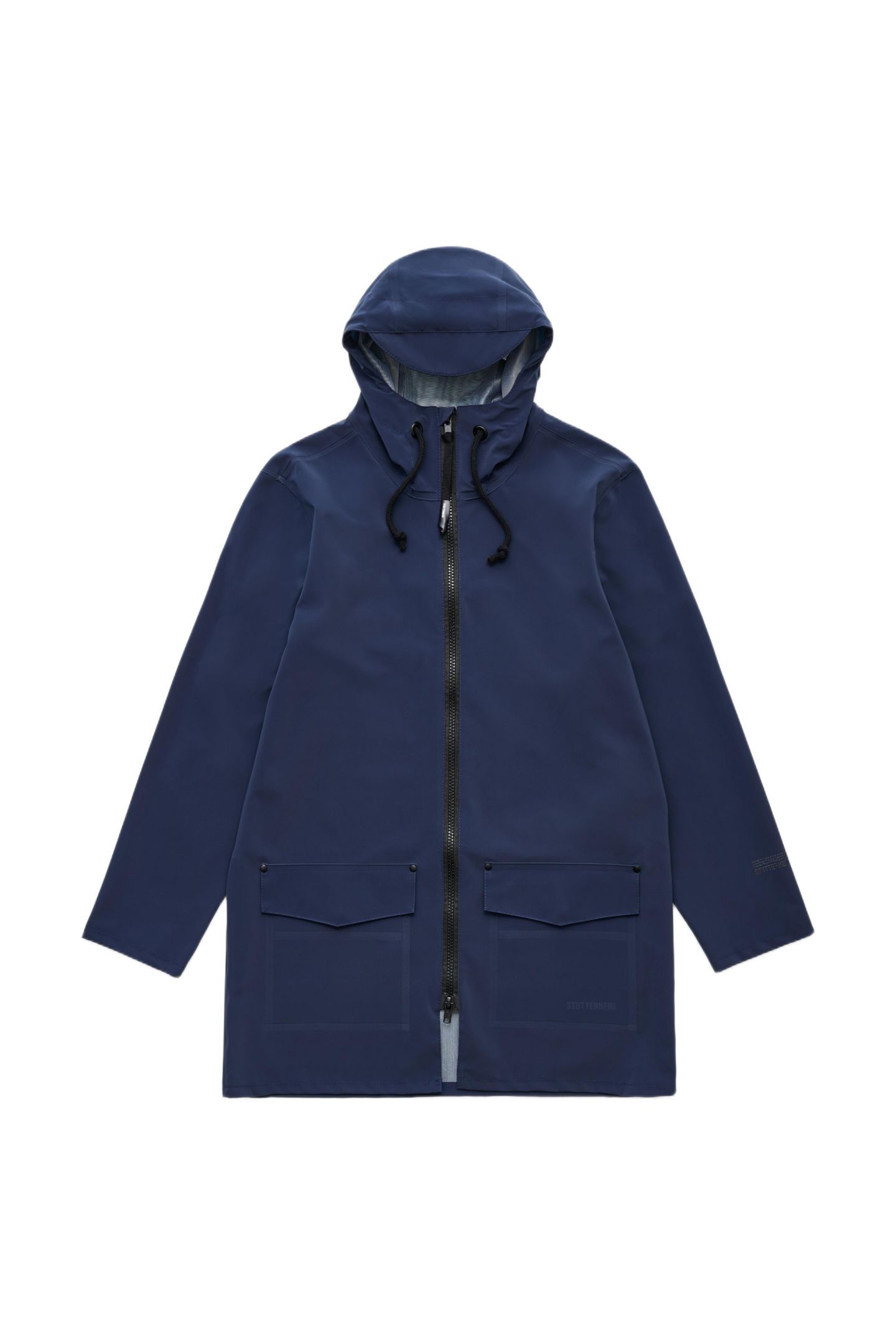 Мужские куртки Stutterheim Classic and Unisex Stockholm Patch Raincoat, цвет: Тёмно-синий — фото 4