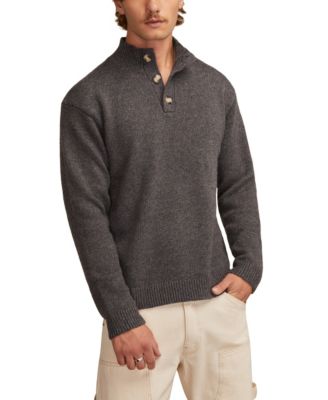 Men's Quarter Button Mock Neck Sweater