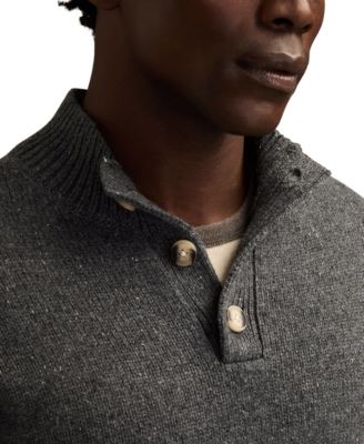 Men's Quarter Button Mock Neck Sweater