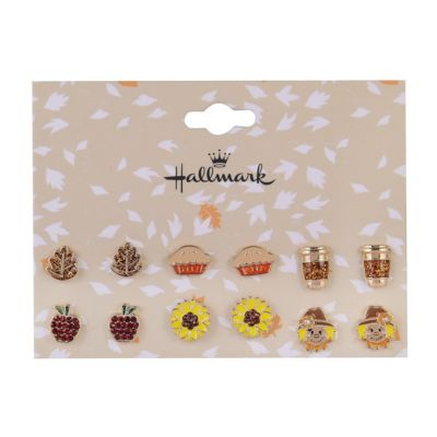 Fall Theme 6pk Stud Earring Set