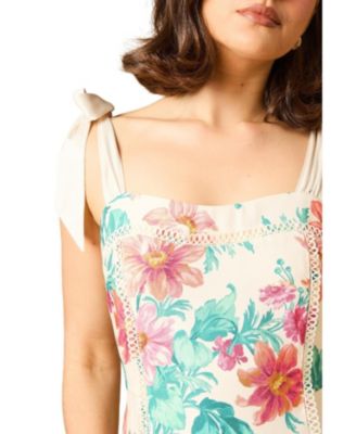 Women's Bow Strap Midi Prom Dress