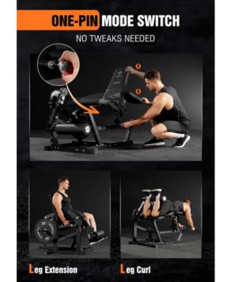 Leg Extension & Curl Machine - Adjustable 2-in-1 Cable System for Home Gym
