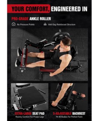 Leg Extension & Curl Machine - Adjustable 2-in-1 Cable System for Home Gym