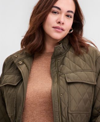 Plus Size Short Quilted Coat
