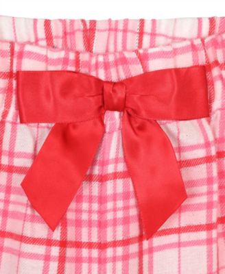 Girls 6-16 3-Piece Pointelle Plaid Print Pajama Set