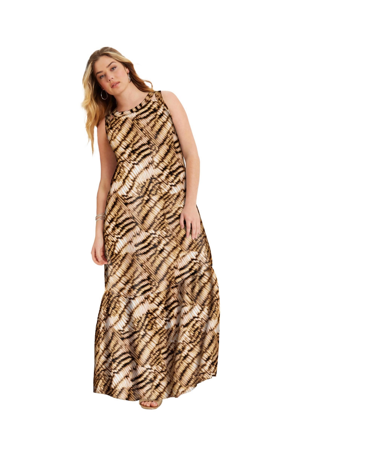 June + Vie Plus Cutout Neckline Maxi Dress