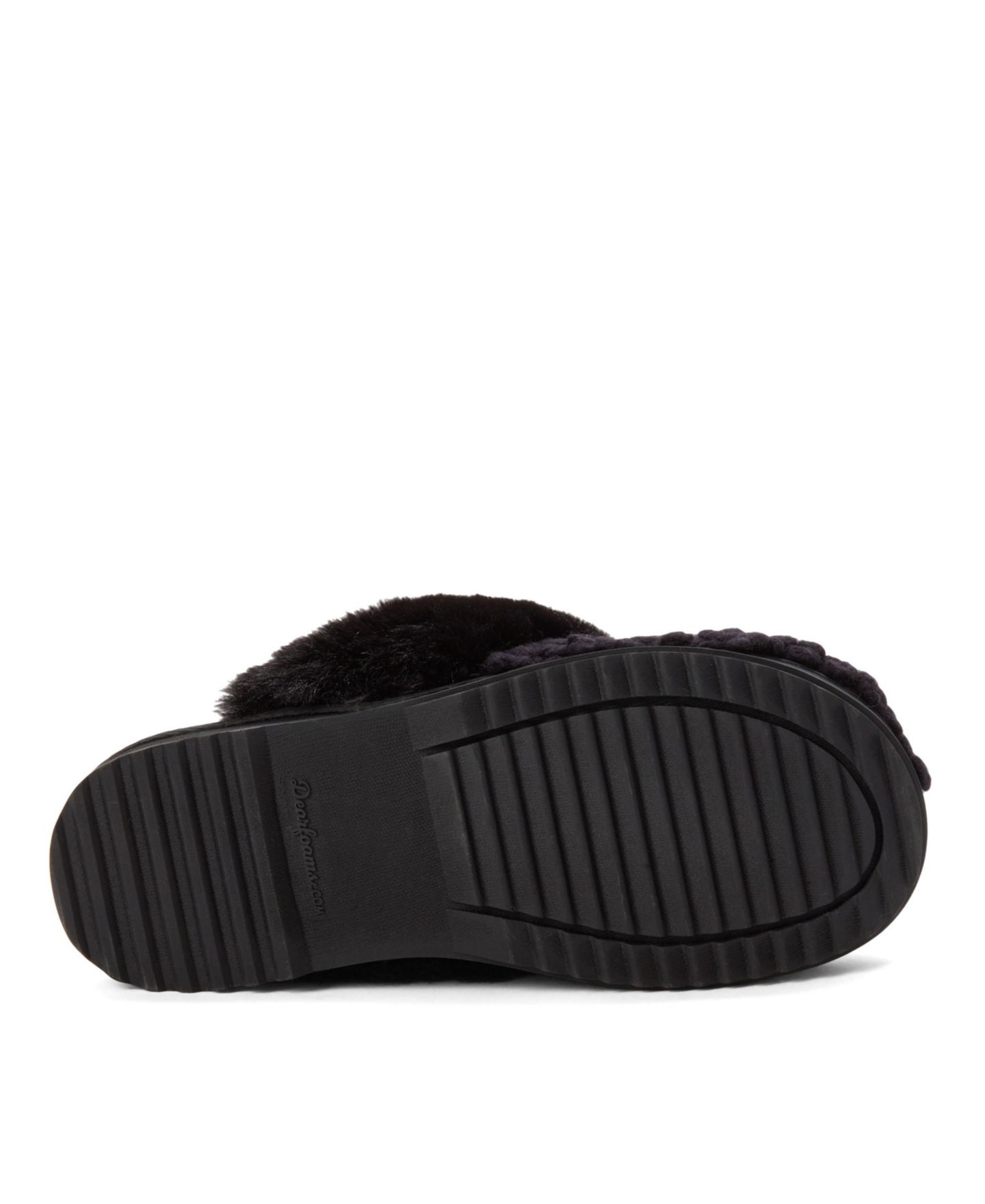 Женские тапочки Dearfoams Courtney Knit Scuff Slipper, цвет: Чёрный однотонный — фото 4