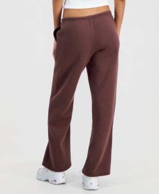 Juniors' High-Rise Straight-Leg Fleece Pants 