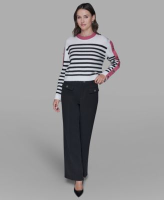 Women's Contrast Trim Pull-On Sweater