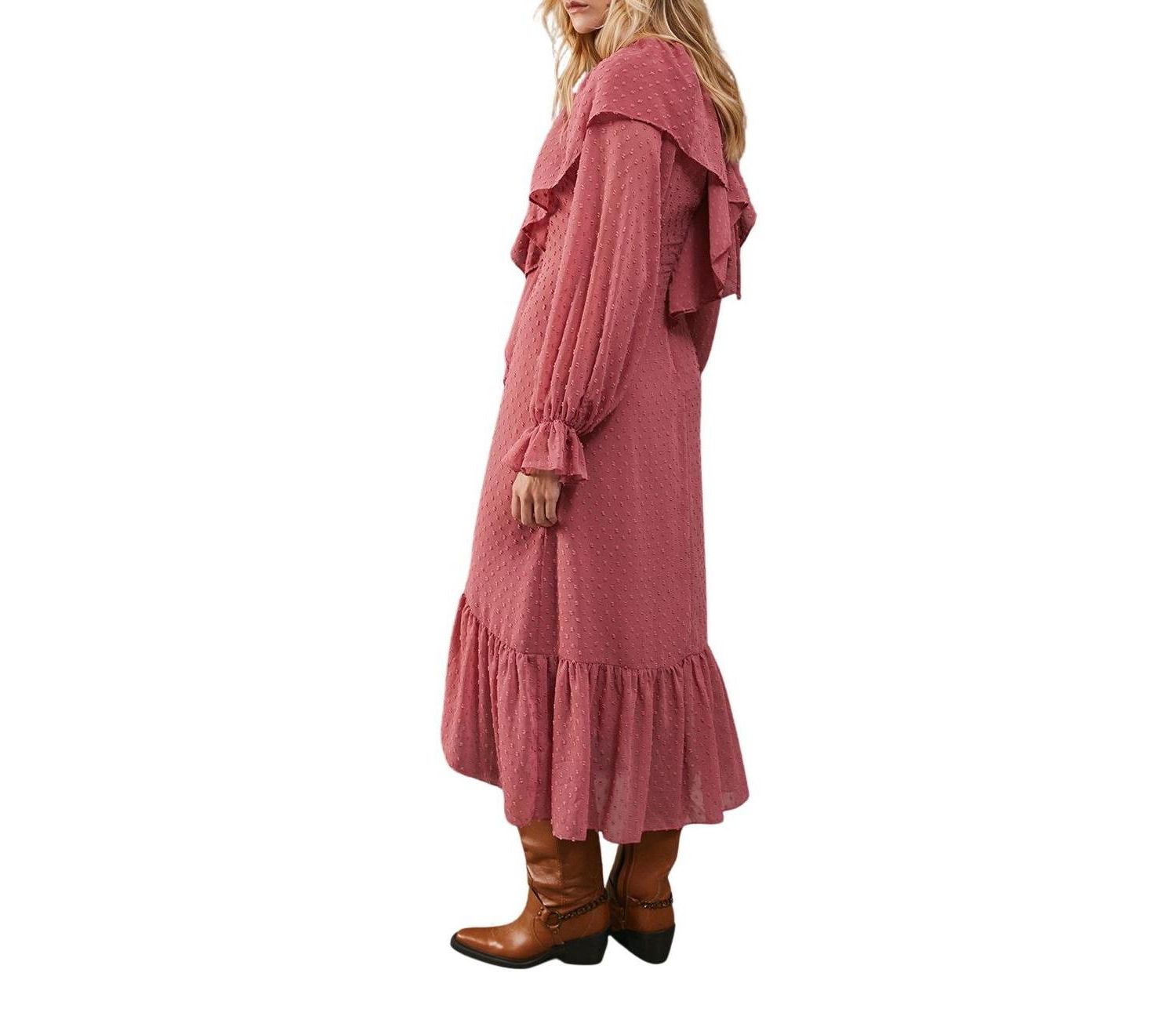 Women's Dobby Chiffon Midi Dress