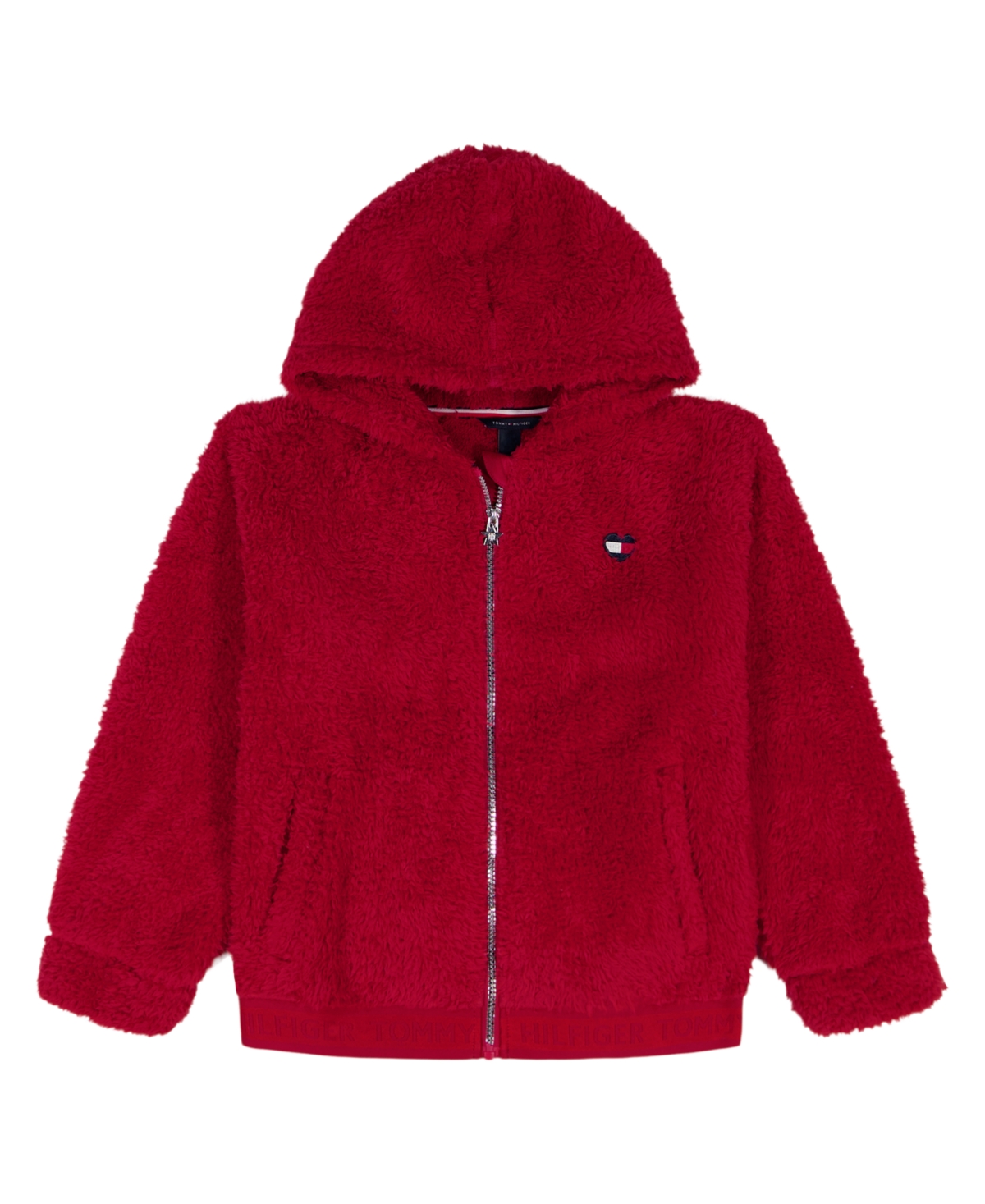 Tommy Hilfiger Girls 2T-6X Minky Long-Sleeve Zip Up Hoodie