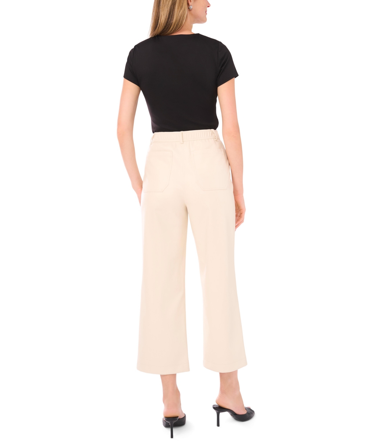 Vince Camuto Patch Pocket Coated Pants In Brown