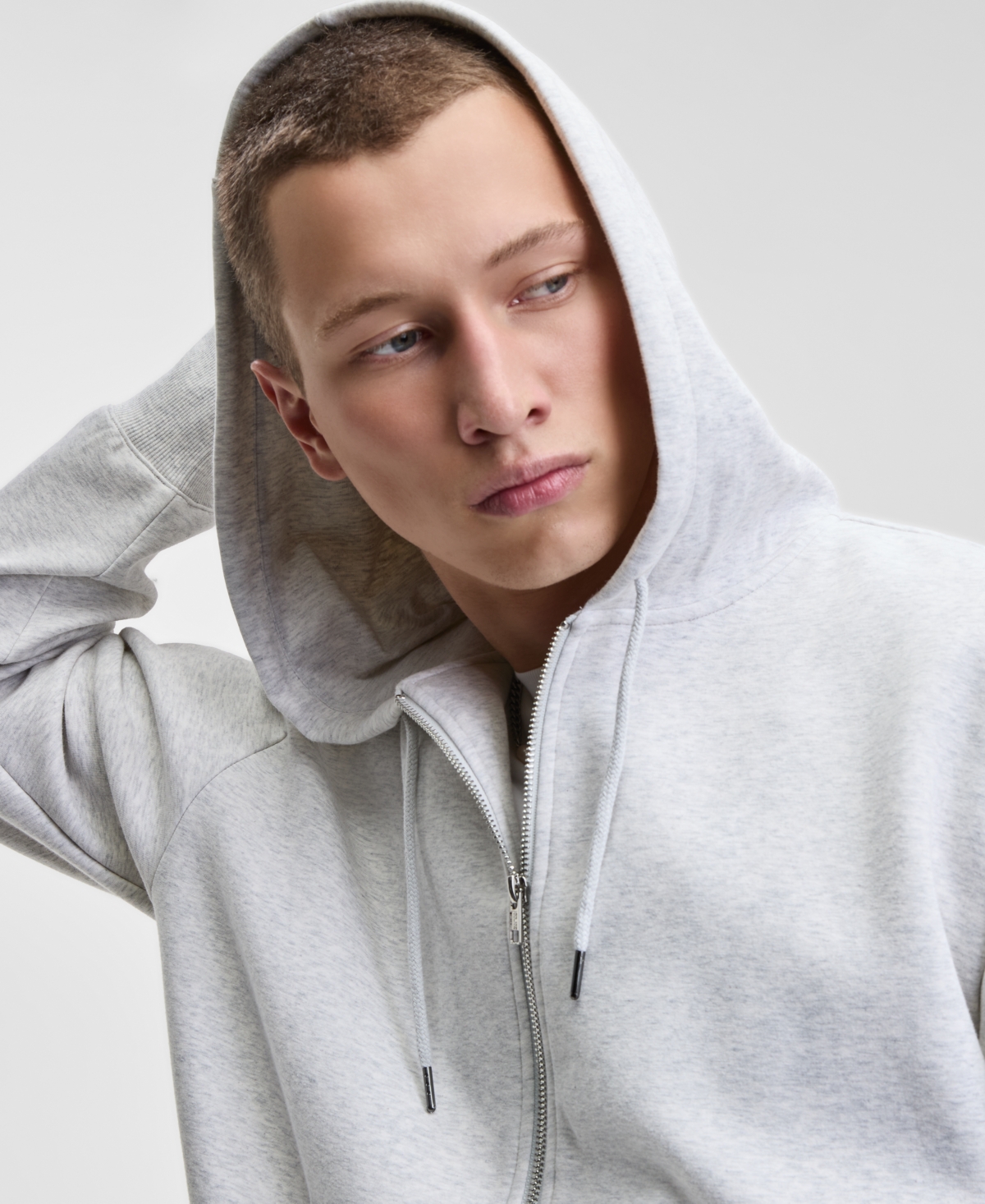 Mode Of One Men's Front-zip Hoodie, Macy's Exclusive In Gray