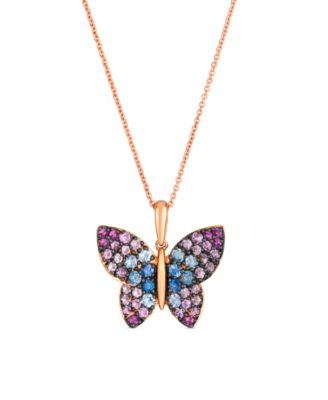 Le Vian - Sapphire Ombre (0.34 ct. t.w.) and Pink Sapphire Ombres (0.82 ct. t.w.) Necklace in 14K Strawberry Gold