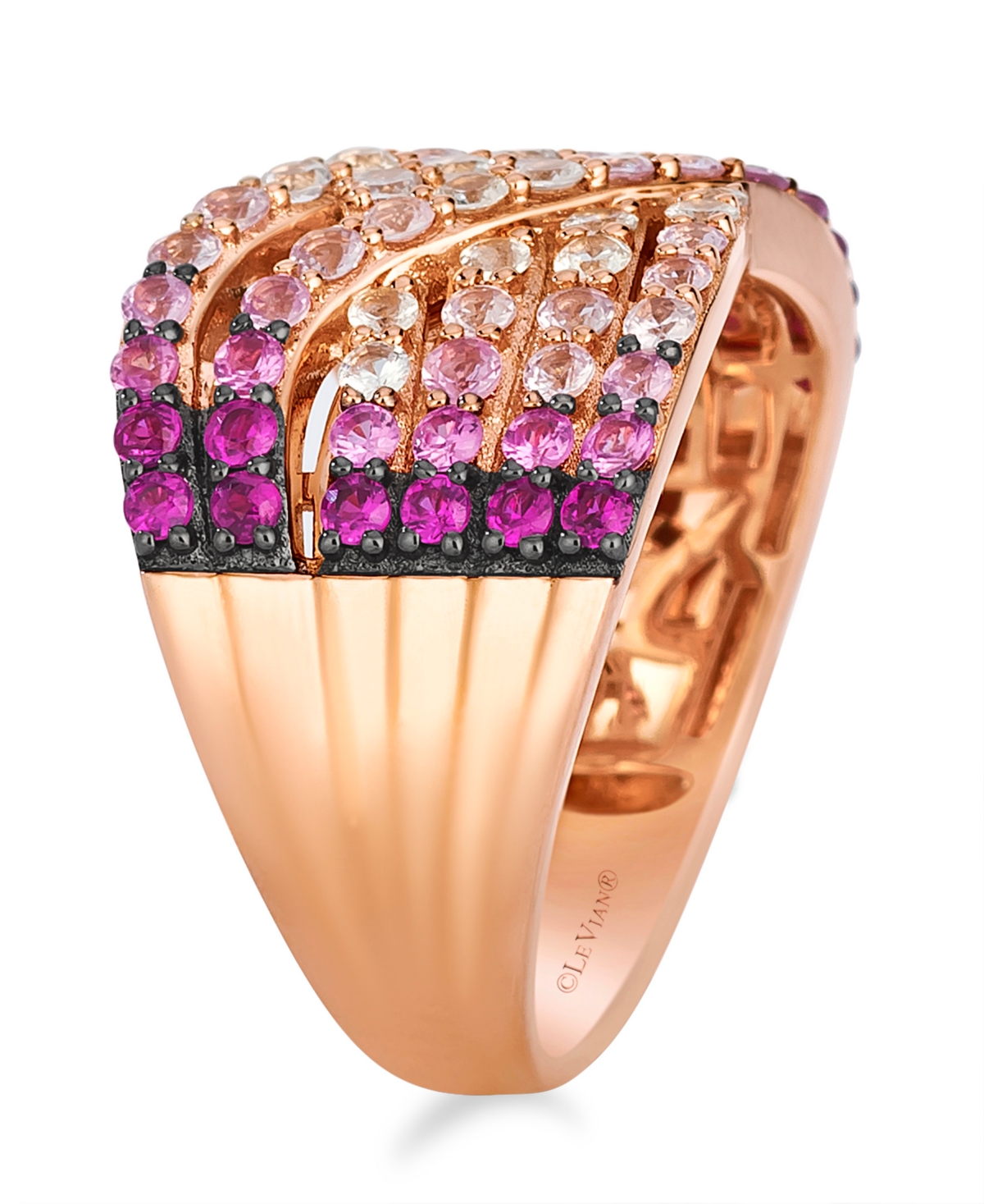 Le Vian White Sapphires (0.40 ct. t.w.) and Pink Sapphire (1.27 ct. t.w.) Ombre Ring in 14K Strawberry Gold