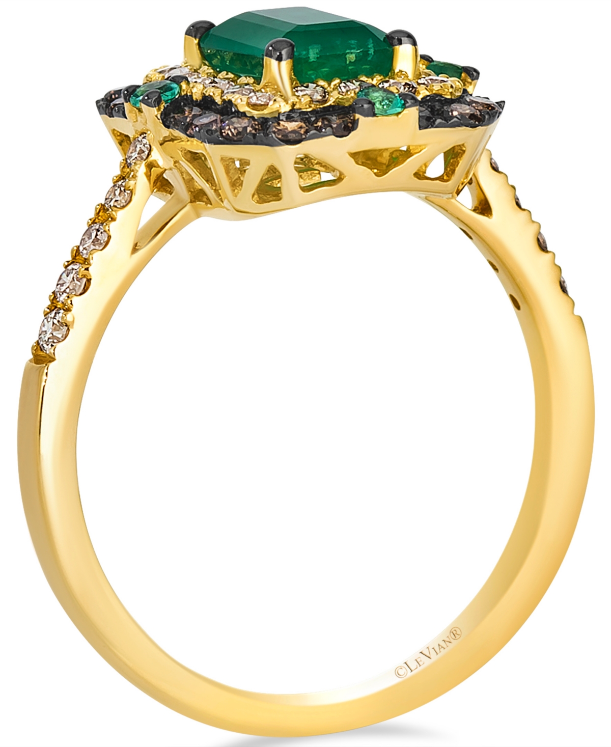 Le Vian Emerald (0.77 Ct. T.w.), Chocolate Diamond (0.28 Ct. T.w.), And Nude Diamond (0.31 Ct. T.w.) Ring In