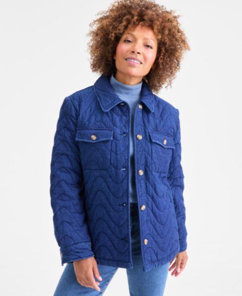 Женские куртки Style & Co Cotton Quilted Shacket