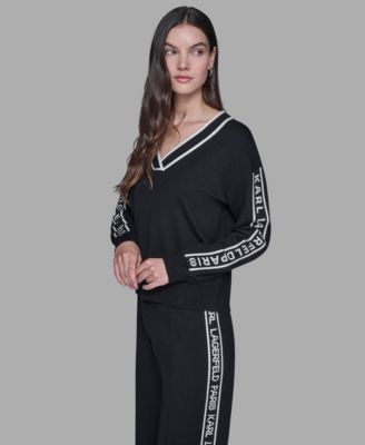 Women's Logo Tape V-Neck Sweater