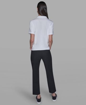 Women's Short-Sleeve Collared Polo Top