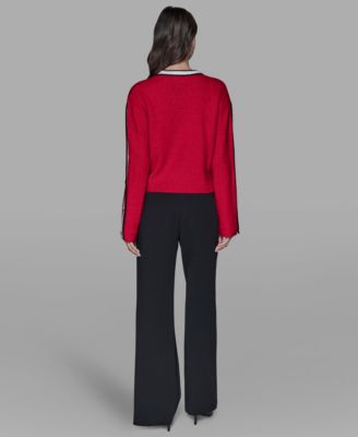 Women's Contrast Trim Pull-On Sweater