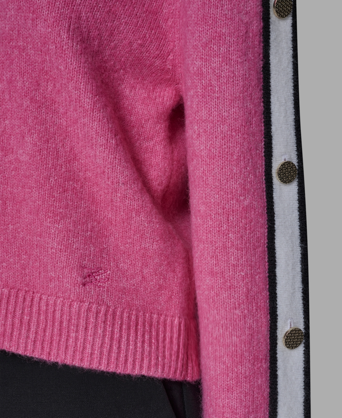 Karl Lagerfeld Women's Contrast Trim Pull-on Sweater In Pink