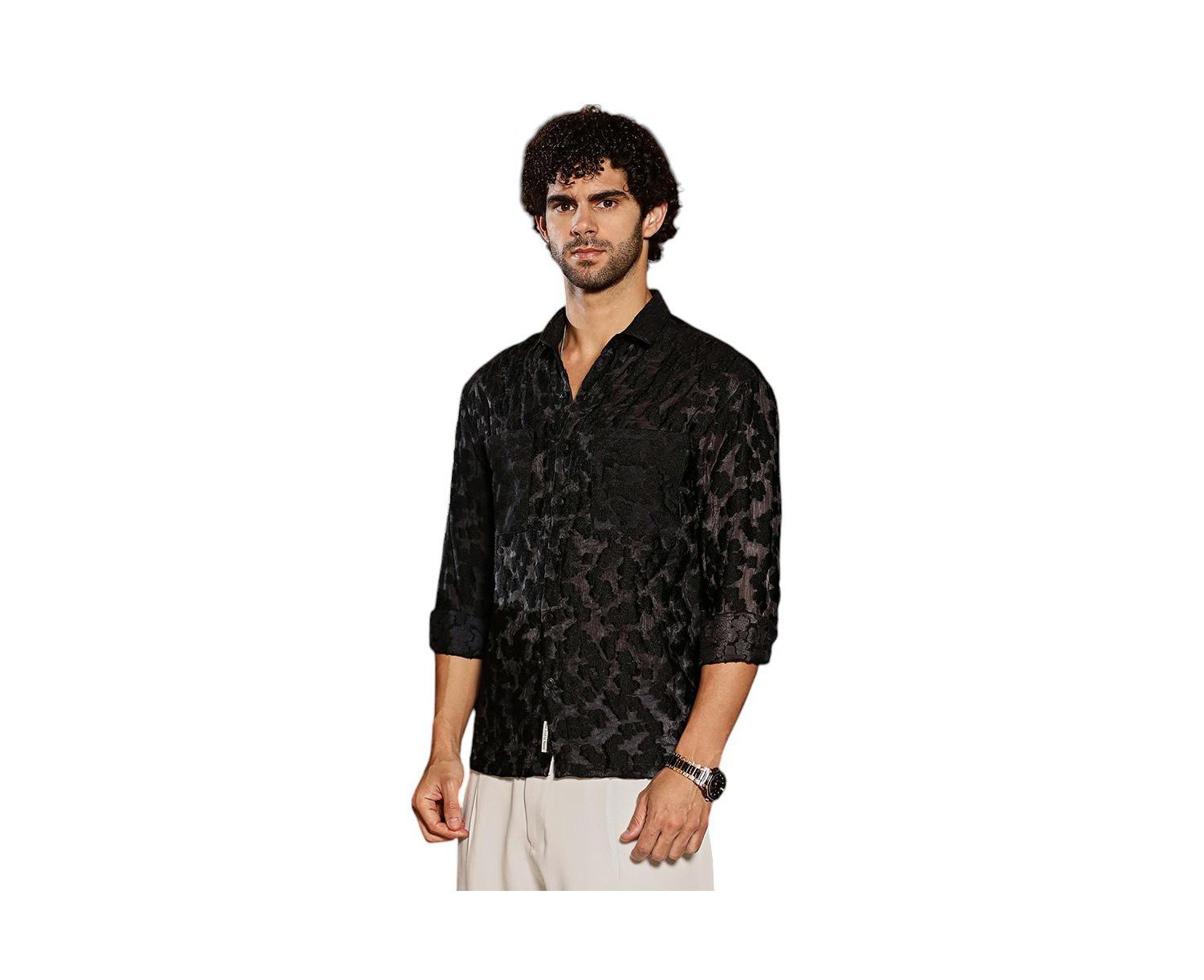 Men's Charcoal Grey Nimbus Dark-Tone Shirt
