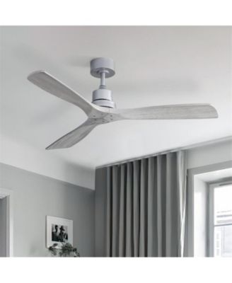 52-inch Modern Silver 3 Blades Walnut Ceiling Fan with 6 Speed Remote control and Timing and Forward Reverse Rotation Function for Indoor