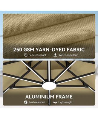 10ft Solar LED Cantilever Umbrella, Offset Hanging Umbrella