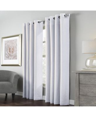 Margaret Light Filtering Richly Woven Textured Pattern Daytime Privacy Grommet Curtain Panel 52" x 63" White
