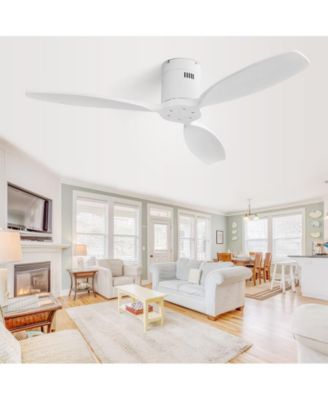 52-inch Modern 3-Blade Flush Mount with Remote Control and Timing Function Ceiling Fan