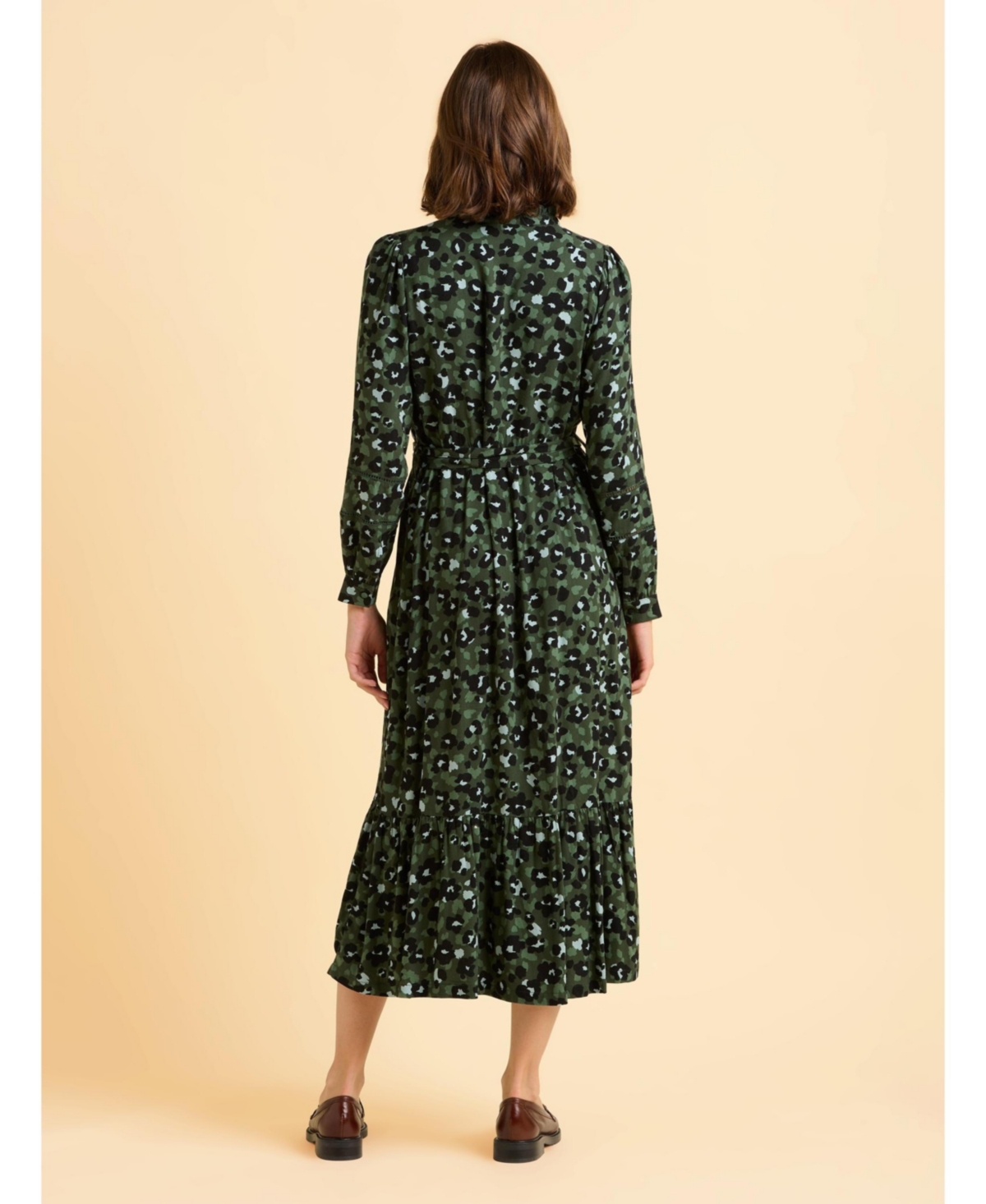 Brakeburn Women's Luna Long Sleeve Button Midi Dress