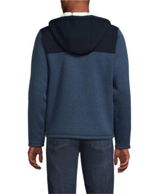 Men's Sweater Fleece Mixed Media Full Zip Jacket