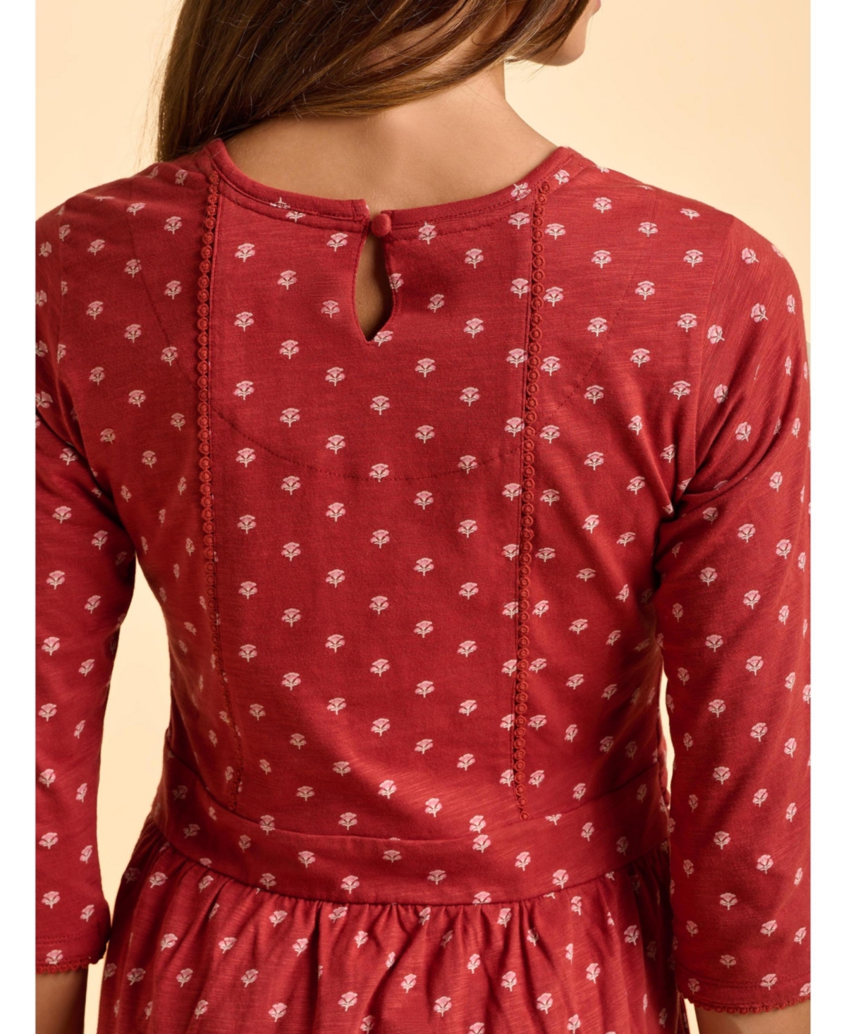 Brakeburn Women's Freya 3/4 Sleeve Embroidered Midi Dress