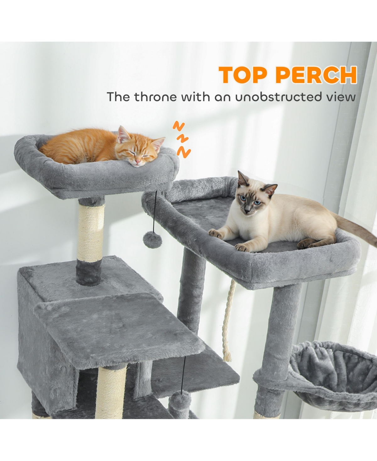 PawHut 69" Cat Tower with 2 Condos, Large Cat Tree for Multiple Cats