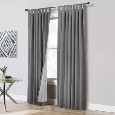 Commonwealth Ventura Tab Top Curtain Panel Pair Window Dressing each - 78x84", Dark Grey