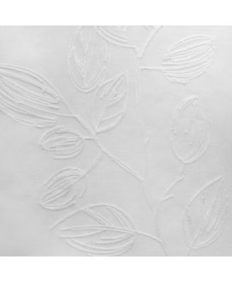 100% Polyester Selina Sheer Grommet Leaf Embroidered Curtain Panel 52" x 84" White