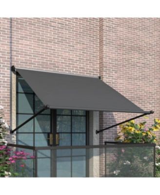 Retractable Awning, 65"x80" Manual Outdoor Awnings for Door Entrance, Sun Shade Canopy