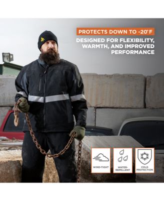 Big & Tall Enhanced Visibility Insulated Softshell Jacket - High-Vis Winter Work Coat