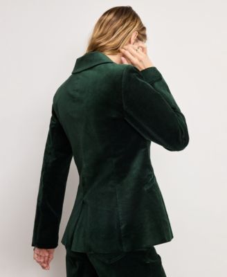 Women's Long Sleeve Velvet Sculpted Blazer, Regular and Plus Size