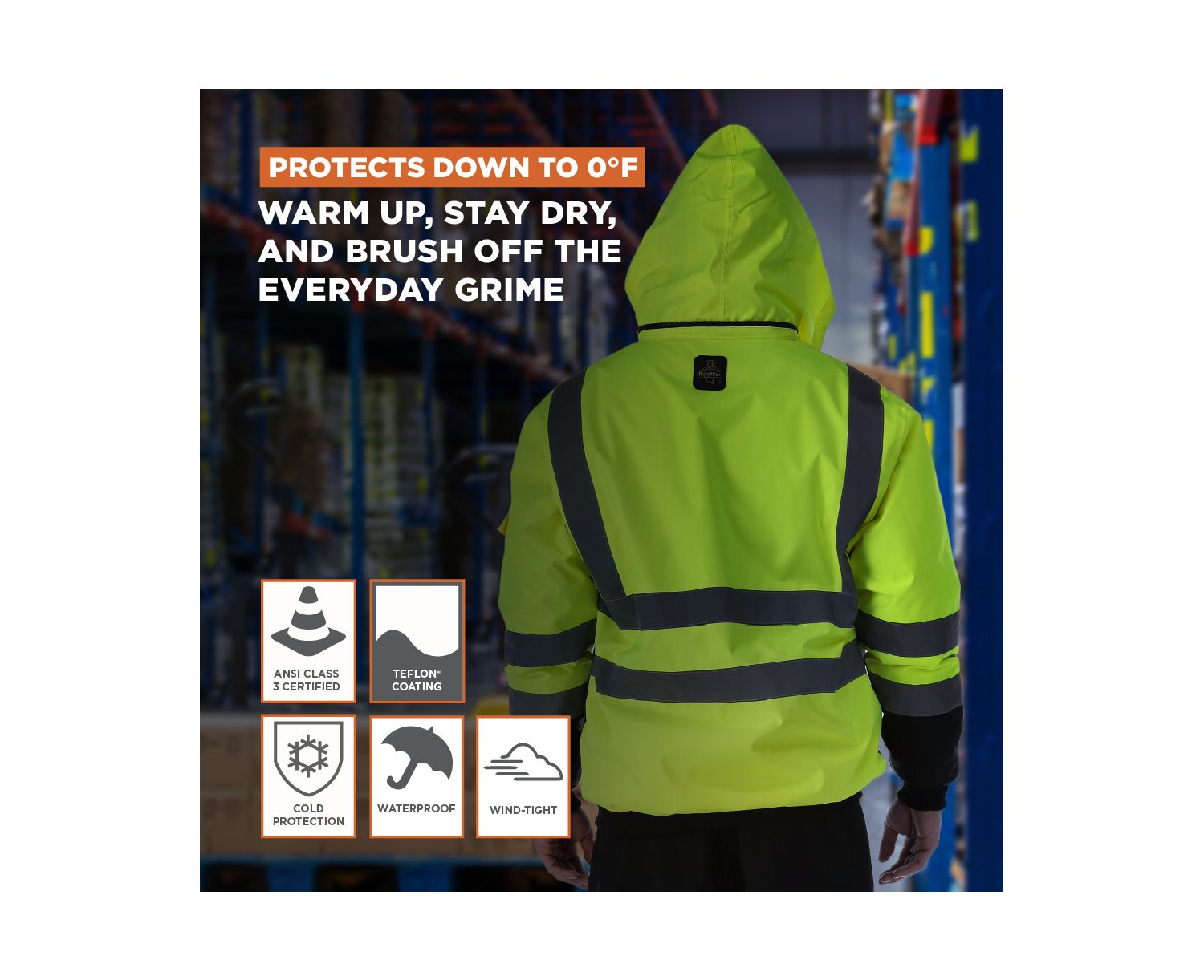 Men's HiVis Waterproof Bomber Jacket