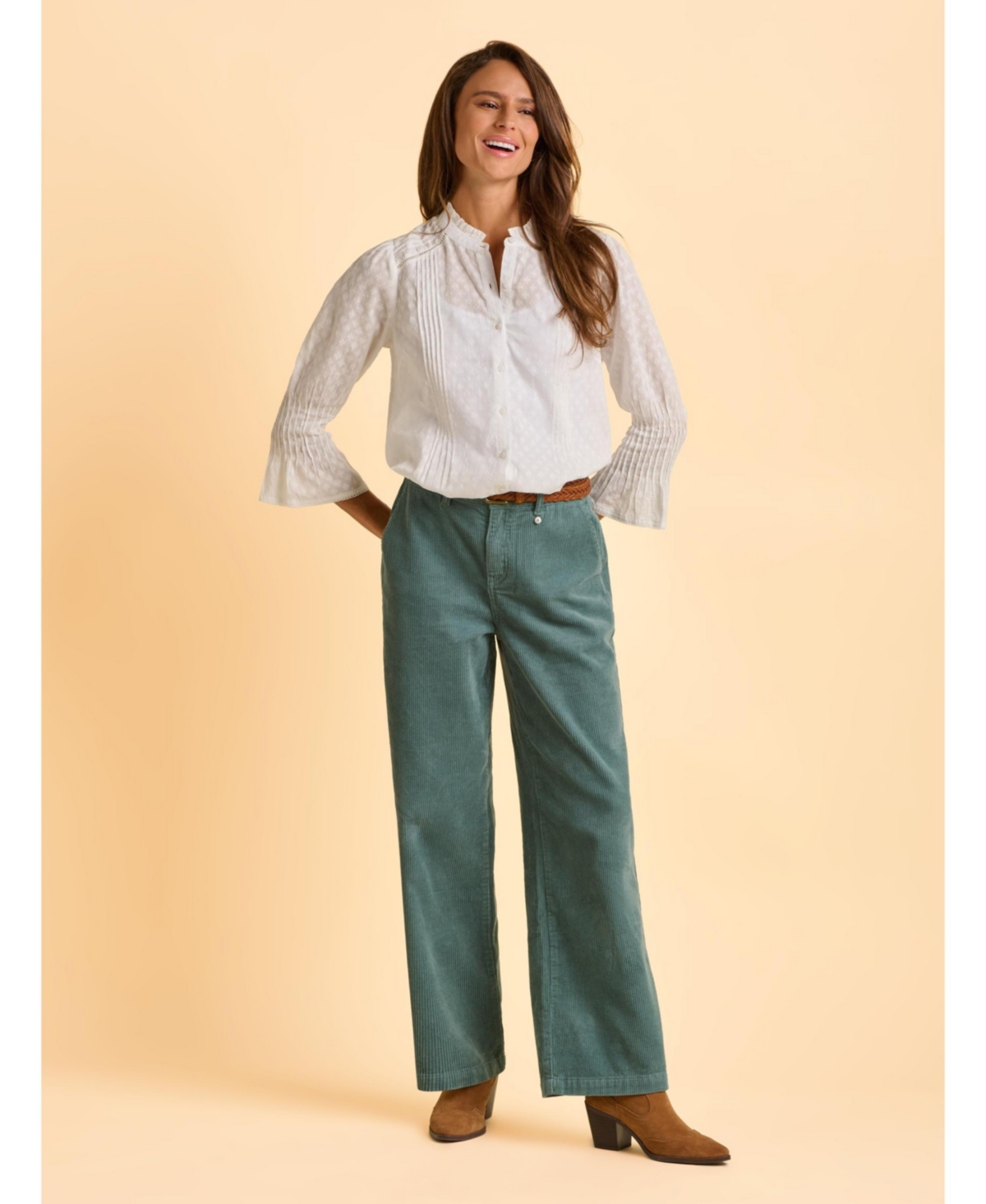Brakeburn Women's Elva 3/4 Sleeve High Neck Shirt