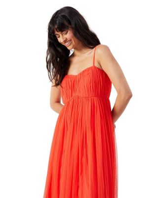 Women's Tulle Strappy Bandeau Maxi Dress
