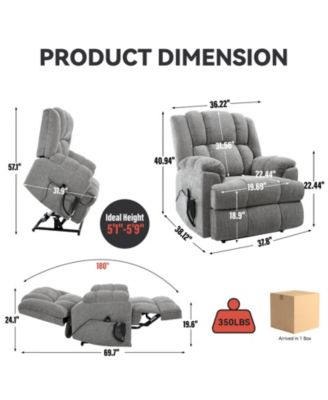Dual Motor Heat Massage Infinite Position Up to 350 LBS Electric Power Lift Recliners with Power-Remote, Medium-firm and Heavy Duty, Red
