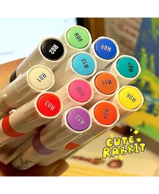 Acrylic Paint Markers – 12 Vibrant Colors for Wood, Rock, Fabric, Ceramic – Ideal for DIY, Holiday Crafts & Art Projects