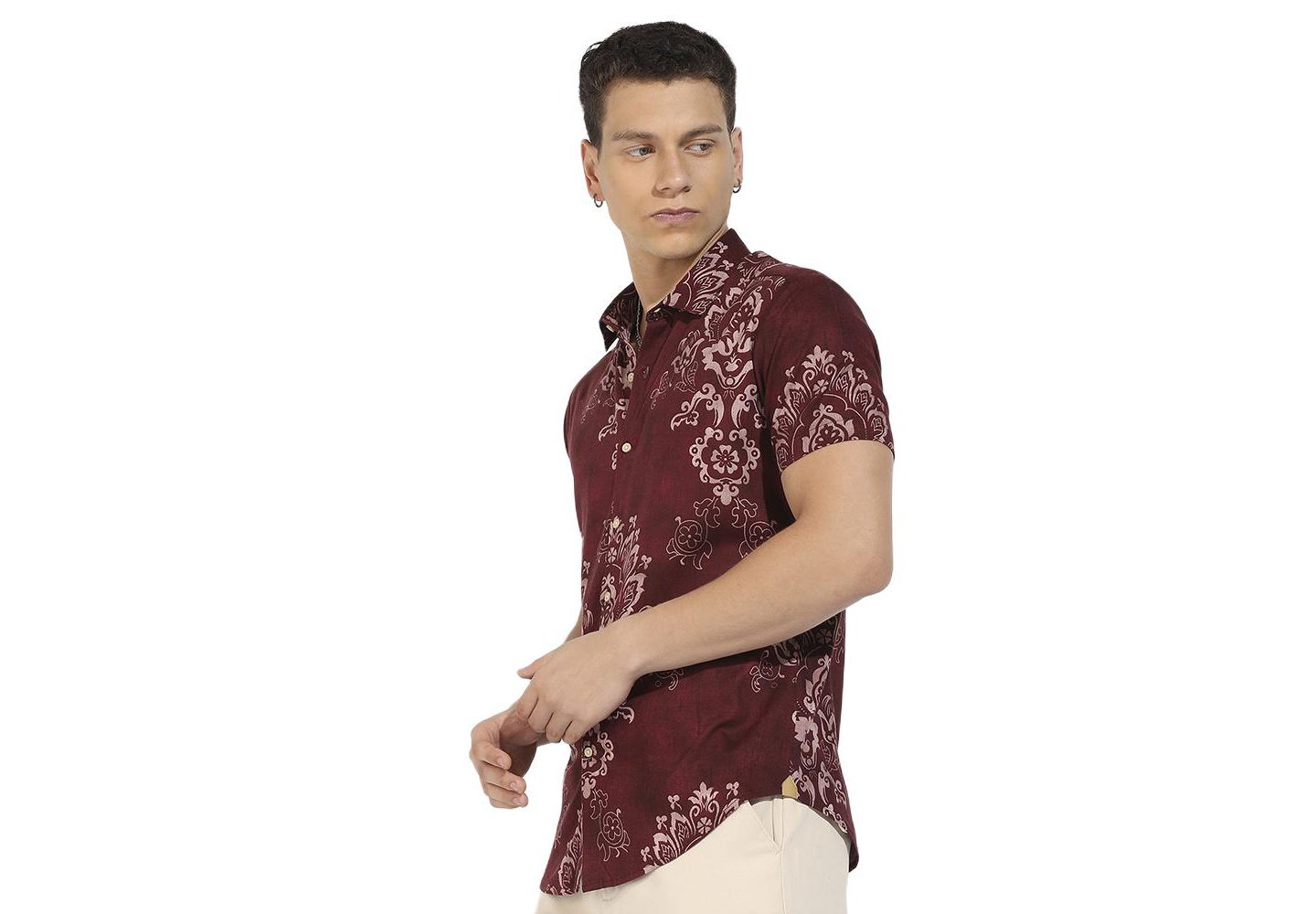 Мужская рубашка Cahoot Campus Sutra Brown Ethnic Motif, цвет: Коричневый — фото 2