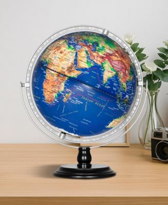 13-Inch Raised Relief Light-Up Globe with AR App – Interactive LED Educational World Globe for Kids