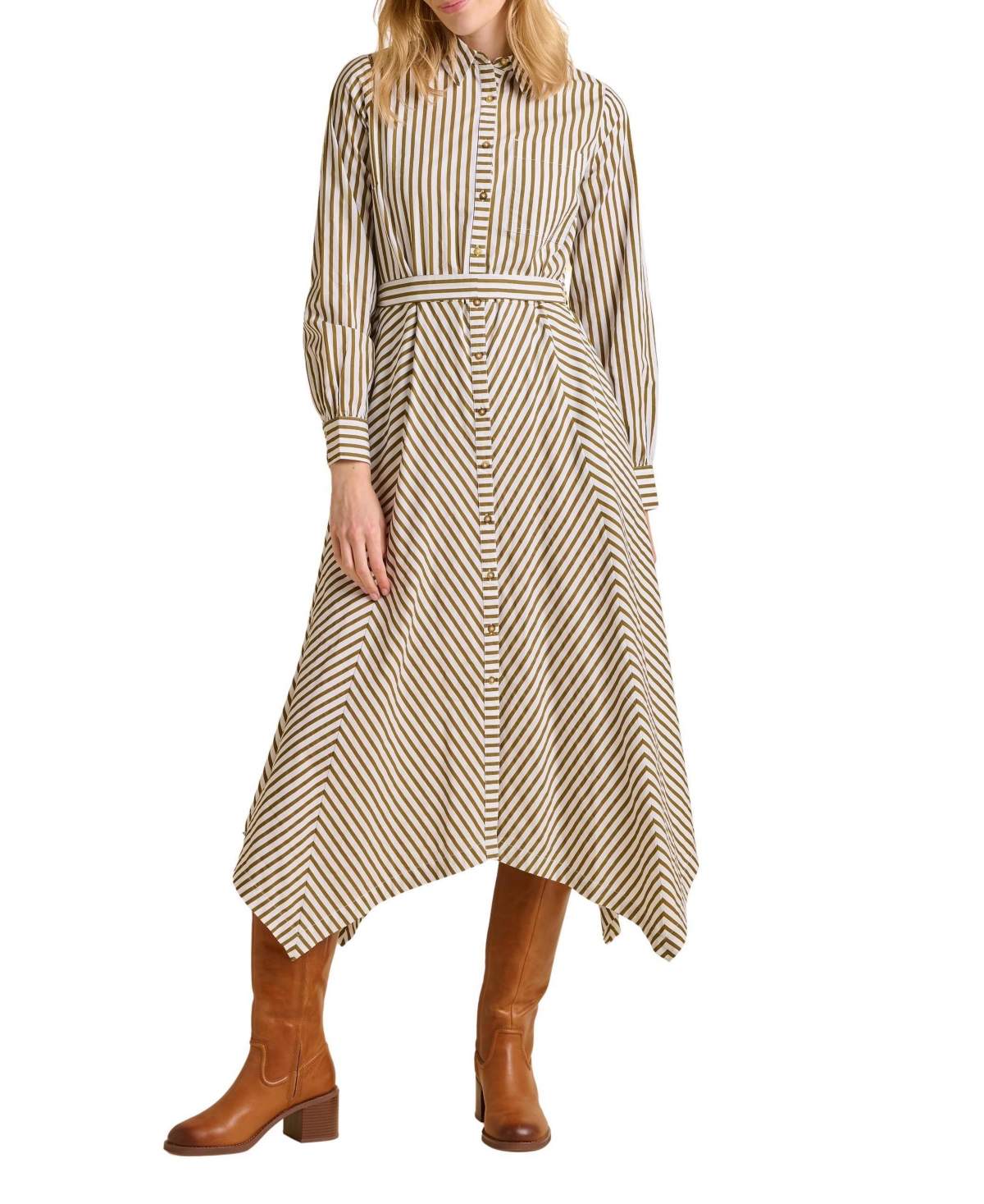 Brakeburn Women's Forrest Long Sleeve Shirt Midi Dress